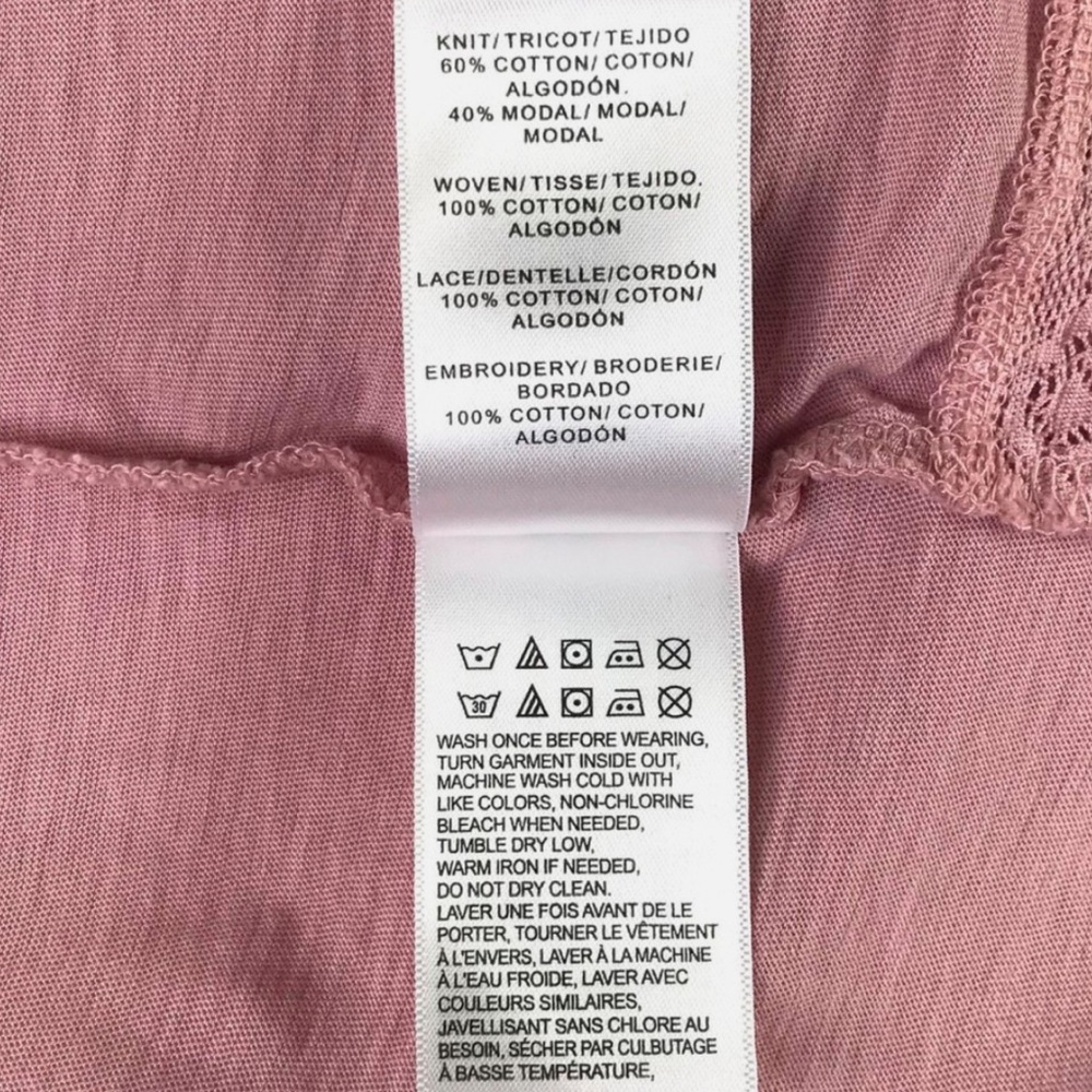 Lucky Brand Light Pink Embroidered Short Sleeve Peasant Blouse Women’s Size XL - Picture 9 of 10